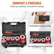 Charger l'image dans la visionneuse de galerie, Amocart Manual Pipe Threader Ratchet Tool Portable Pipe Threading Set w/ 6PCS NPT Dies for Galvanized Aluminum Iron Copper Pipe