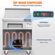 Load image into Gallery viewer, Amocart 28" Commercial Refrigerator Sandwich & Salad Prep Table 7.4 Cu. Ft Stainless Steel Refrigerated Food Prep Station