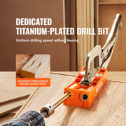 Bild in Galerie-Viewer laden, Amocart 56 Pcs Pocket Hole Jig Mini Jig Pocket Hole System with 9" C-clamp Step Drill Wrench Drill Stop Ring Square Drive Bit