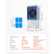 Load image into Gallery viewer, Amocart Evaporative Air Cooler 3100CFM with 9Gal Water Tank Swamp Cooler with Remote Control 12H Timer 4 Ice Boxes 3 Wind Speed