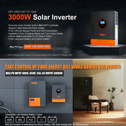 Load image into Gallery viewer, 5KW 48V Hybrid Solar Inversor 110/120V AC 80A MPPT Solar Charger Pure Sine Wave Off Grid inverter Fit Lithium Battery Home Use