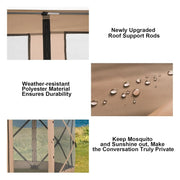 Load image into Gallery viewer, 12x12 FT Screened Gazebo, Pop Up Stargazing Canopy Tent, Khaki | Gazebos On Clearance with Removable Roof,Instant, Customized