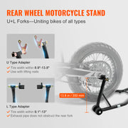 Bild in Galerie-Viewer laden, Amocart Motorcycle Stand Lift 850lbs Front Rear Combo Stand Lift Stand Front&Rear Wheel Fork Stand Heavy Duty Rear Wheel Stand
