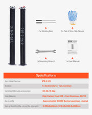 Charger l'image dans la visionneuse de galerie, Amocart Garage Door Torsion Springs Pair Cycles Electrophoresis Black Coated for Replacement Garage Door Springs