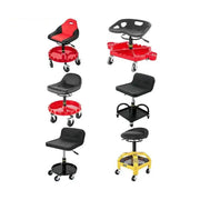 Bild in Galerie-Viewer laden, Amocart Rolling Garage Stool Car Detailing Stool Adjustable Height Mechanic Seat With Tool Tray Workshop Auto Repair Shop Stool