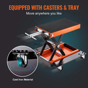Bild in Galerie-Viewer laden, Amocart Motorcycle Lift 1100 LBS Motorcycle Lift Scissor Lift with Dolly & Hand Crank Center Hoist Crank Stand for Motorcycle