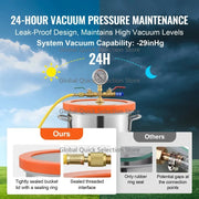Load image into Gallery viewer, Amocart 3/5 Gal Upgraded Tempered Glass Lid Vacuum Degassing Chamber 304 Stainless Steel for Stabilizing Wood, Resin Degassing