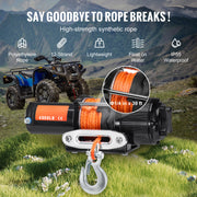 Charger l'image dans la visionneuse de galerie, Amocart 4500lbs ATV/UTV Electric Winch 12V with 39ft Synthetic Rope Wireless & Wired Remote Control IP55 Waterproof for Jeeps