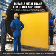 Bild in Galerie-Viewer laden, Amocart Welding Screen with Frame 6' x 6' Welding Curtain Screen Flame-Resistant Vinyl Welding Protection Screen