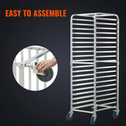Charger l'image dans la visionneuse de galerie, Amocart 10/20 Sheet Bun Pan Rack Commercial Bakery Racks with Brake Wheels Aluminum Racking Trolley Storage for Bread Baking