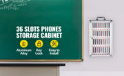 Charger l'image dans la visionneuse de galerie, Amocart 36 Slots Cell Phone Cabinet Silver Aluminum Alloy Pocket Chart Wall Mounted Storage Locker Box for Classroom Office Gym