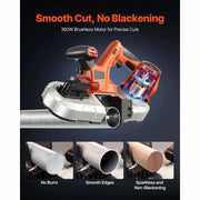 Charger l'image dans la visionneuse de galerie, Amocart 20V Portable Band Saw 2.5-In/5-In Deep Cut 360W Bandsaw 0-120/192 m/min Variable Speed with Brushless Motor Hang Hooks