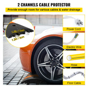 Load image into Gallery viewer, Amocart Rubber Speed Bump 2 Channel Speed Bump Hump 72.8x12.2x2.2 Garage Cable Ramp for Asphalt Concrete Gravel Driveway-6 FT