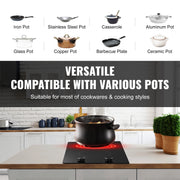 Charger l'image dans la visionneuse de galerie, Amocart 12 inch Electric Cooktop 2 Burners Built-in Electric Stove Top Ceramic Top Radiant Cooktop w/ Glass Panel Knob Control