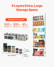 Charger l'image dans la visionneuse de galerie, Amocart 6/8/9/10 Tier Over the Door Pantry Organizer Heavy-Duty Steel Hanging Spice Rack, Adjustable Wall Seasoning Shelves