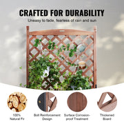 Charger l'image dans la visionneuse de galerie, Amocart Wood Planter with Trellis Outdoor Raised Garden Bed with Drainage Holesfor Vine Climbing Plants Flowers in Garden