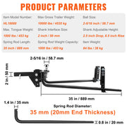Charger l'image dans la visionneuse de galerie, Amocart 1000/1500 lbs Distribution Hitch Load Leveling 4 Towing Tongue Distributing Hitches Kit with Sway Control for Trailer