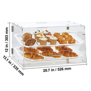 Bild in Galerie-Viewer laden, Amocart 2 Tray Clear Pastry Display Case Acrylic Commercial Countertop Bakery Display Case with Front and Rear Door for Bread