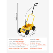 Charger l'image dans la visionneuse de galerie, Amocart Striping Line Marking Machine 24 x 13 x 35.4 in 4-Wheel with 2-4 in Adjustable Width for Roads Lots Sports Field Yellow