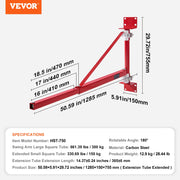 Charger l'image dans la visionneuse de galerie, Amocart Electric Hoist Support Arm Swing Holder with Pole Steel Hoist Frame 180° Scaffold Winch Lifting Arm for Workshop Garage
