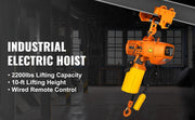 Charger l'image dans la visionneuse de galerie, Amocart 2200Lbs Electric Chain Hoist 11 ft/min Single Phase Overhead Crane with G80 Chain Wired Control for Garage Lifting