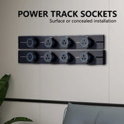Charger l'image dans la visionneuse de galerie, Wall power rail socket, kitchen aluminum expansion socket 40cm 50cm, built-in socket on countertop