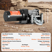 Bild in Galerie-Viewer laden, Amocart 4000lbs Electric Winch with 39ft 7 Strands Steel Cable Wireless & Wired Remote Control ATV/UTV Winch for Truck Towing