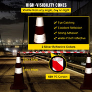 Charger l'image dans la visionneuse de galerie, Amocart Tools Safety Cones 12"x28" High Visibility PVC Orange Traffic Cones with Heavy-Duty Base Used for Traffic Road Control