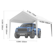 Charger l'image dans la visionneuse de galerie, Amocart Carport Replacement Canopy Cover Garage Top Tent Shelter Tarp Heavy-Duty Waterproof & UV Protected with Ball Bungees