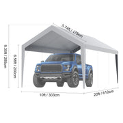 Charger l'image dans la visionneuse de galerie, Amocart Carport Replacement Canopy Cover Garage Top Tent Shelter Tarp Heavy-Duty Waterproof & UV Protected with Ball Bungees