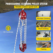 Bild in Galerie-Viewer laden, SucceBuy Twin Sheave Block & Tackle 2/5-1/2in 100Ft Braid Rope 35KN 7700LBS Lifting Trellis Rigging Cargo Slings for Garage