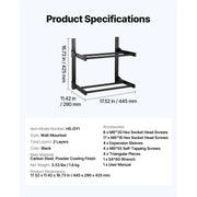 Charger l'image dans la visionneuse de galerie, Amocart 2-Tier Wall Mount Printer Filament Storage Rack with Wheels Rolling Filament Spool Holders for 3D Printing Studio