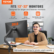 Charger l'image dans la visionneuse de galerie, Amocart Single/ Dual/ Triple Monitor Mount for Screens Gas Spring Monitor Arm Desk Mount with C-Clamp and Grommet Mounting Base