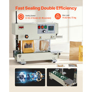 Load image into Gallery viewer, Amocart Continuous Bag Band Sealing Machine 0.24-0.47in Width Vertical Band Sealer with Roller Printing for 0.001-0.03in Bags