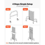 Bild in Galerie-Viewer laden, Amocart Grid Wall Panel Wire Grid Panels Display Rack Movable Art Display Shelf with Wheel Carbon Steel Gridwall for Craft Show