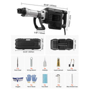 Bild in Galerie-Viewer laden, Amocart Demolition Jack Hammer 2800 W Powerful Electric Jackhammer 1200 BPM Concrete Breaker with Carrying Case Gloves