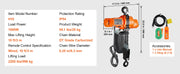 Bild in Galerie-Viewer laden, Amocart 2200 lbs Electric Chain Hoist Single Phase Overhead Lifting Crane with Chain 10 ft Wired Remote Control for Garage