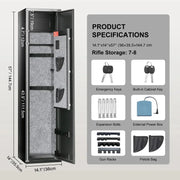 Charger l'image dans la visionneuse de galerie, Amocart 3-8 Rifles Gun Safe with Digital Lock Gun Storage Cabinet Removable Shelf for Home Long Guns & Pistols