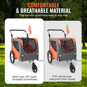 Bild in Galerie-Viewer laden, Amocart 66lbs Dog Bike Trailer2-in-1Pet Stroller Folding Cart Frame Bicycle Carrier with Wheels Universal Coupler for Dogs