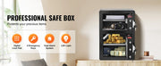 Load image into Gallery viewer, Amocart Single Door 4.0 cu.ft Safe Box w/ Key Lock Password & Fingerprint Safe Lock Box with Fireproof Bag Key Rack & LED Light