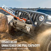 Charger l'image dans la visionneuse de galerie, Amocart 13500lbs Electric Winch Car Truck Winch with 80ft Synthetic Rope Wireless & Wired Remote Control for Towing Off-Road
