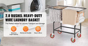 Load image into Gallery viewer, SucceBuy Commercial Wire Laundry Cart Laundry Basket 2.5/4.5 Bushel Heavy Duty with 4Inch Wheels for Home Bathroom Laundry Rooms