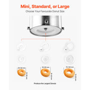 Bild in Galerie-Viewer laden, Amocart Commercial Automatic Donuts Machine Single Row 90 pcs/hour Electric High Power Maker with 3 Size Molds Auto Counting