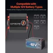 Charger l'image dans la visionneuse de galerie, SucceBuy 12V 20/30/40/60A DC to DC Battery Charger 250/375/500/750W for Lead-Acid Lithium AGM GEL Multi-Stage Charging for RVs