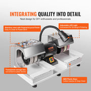 Charger l'image dans la visionneuse de galerie, Amocart Cabbing Machine 6" 2HP 1800rpm Efficient Lapidary Rock Grinder Polisher With Lamp & Water Pump for Gem Jade Stone