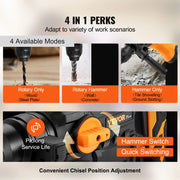 Load image into Gallery viewer, Amocart 1500W Rotary Hammer Drill Max Drilling 32mm 4 Modes Plus Corded Demolition Chipping Metal Concrete Breaker Jackhammer