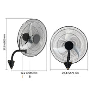 Load image into Gallery viewer, Amocart Wall Mount Fan 18/20 in Wall Mounted Hanging Fan with IP44-rated Protection 3-Speed Long Airflow Distance for Industry