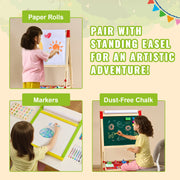 Charger l'image dans la visionneuse de galerie, SucceBuy 32PCS Kids Drawing Board Painting Accessories with Chalks Dry-Erase Markers & Paper Kit for Desktop/Standing Art Easel
