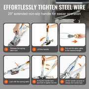 Charger l'image dans la visionneuse de galerie, Amocart 5T Come Along Winch Ratchet Power Puller Tool with 11.5ft Steel Cable Automotive Hoist Cable Puller for Vehicle Rescue