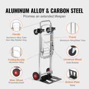 Bild in Galerie-Viewer laden, Amocart 400 lbs Folding Hand Truck Lightweight Dolly with Wheels Foldable Luggage Utility Cart for Warehouse Transport Moving